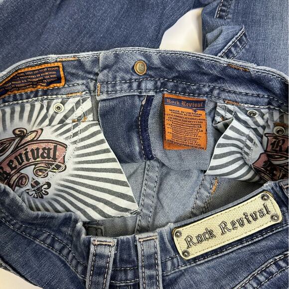 Rock Revival Sherry Easy Skinny Jeans Size 27 – Distressed Embellished Denim - Picture 4 of 9